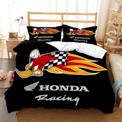 HRC-HONDA Motorcycle logo Duvet Cover Comforter Bedding sets Soft Quilt Cover and Pillowcases for Teens Single/Double/Queen/King