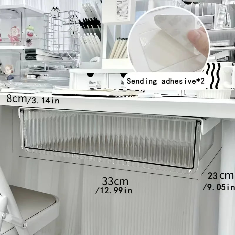 Desk drawer organizer, hidden storage drawer under the desk, suitable for organizing stationery in home offices