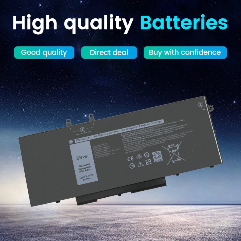 3HWPP Laptop Battery 68Wh For Dell Latitude 5401 5501 5410 5411 5510 5511, For Dell Precision 3541 3550 3551 1VY7F N2NLL P80F003