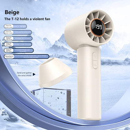 Lenovo 6000mah Handheld Cool Fan LED Digital Display Electric Hand Fans Ice Compress High-Speed Cool USB Rechargeable2026
