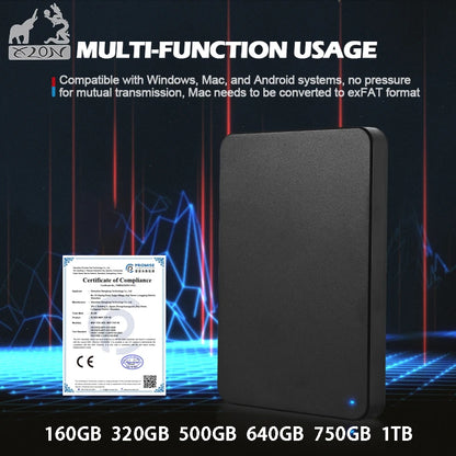 HD External Hard Drive 1TB 250GB 320GB 500GB 640GB 750GB Portable Hard Drive USB3.0 High Speed HDD for Laptop PC MacBook PS4 PS5