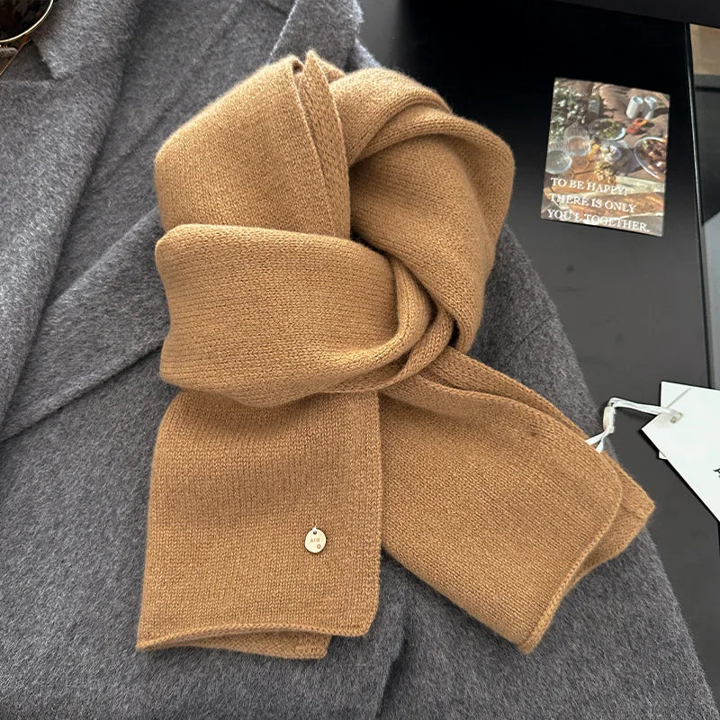 100% Wool Winter Scarf For Women Long Warm Cashmere Scarves Hijab Solid Lady Shawl Wrap Female Pashmina Bandana Head Scarfs New