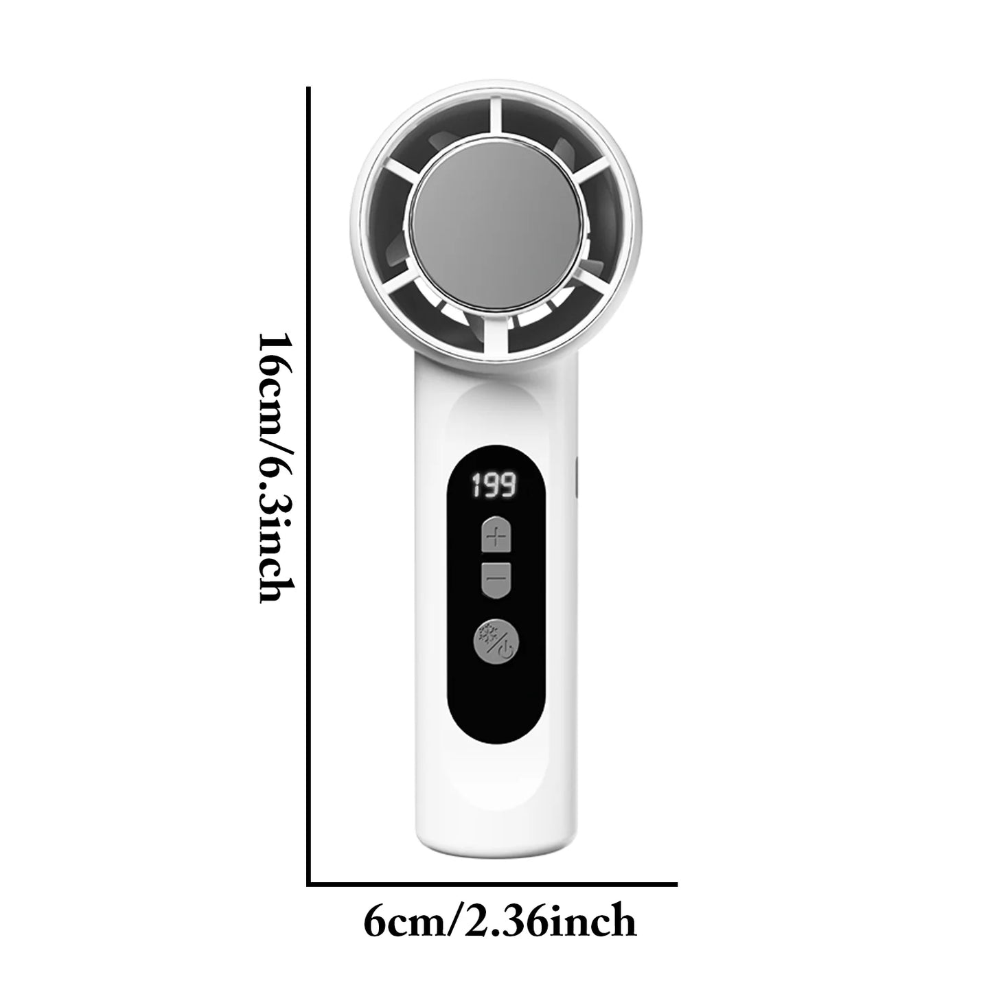 Portable Handheld Fan 199-Speed Mini Fan USB Rechargeable Cooling Refrigeration Fan Pocket Design for Travel Concerts Camping