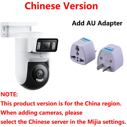 New Xiaomi Outdoor Camera 4 Dual Lens 5MP 3K HD Dual View Monitoring Panoramic Closeup Tracking IP66 Weatherproof AntiTheft CN