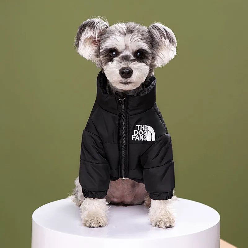 Fashion Pet Coat Clothes, Trendy Embroidered Dog Autumn and Winter Cotton Clothing, Pet Clothing, Thickened Warm Down Clothing