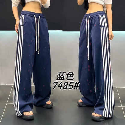 Original Design Sense Long Slacks 2025 Autumn New Fashionable Loose Casual Pants Ladies With Draped Straight Wide-Leg Trousers