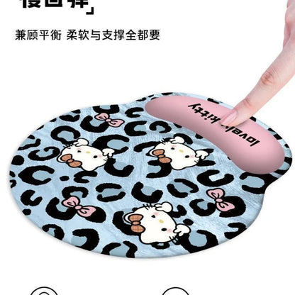 Cartoon mouse pad for girls, with a wrist rest, memory foam hand support, and a thickened wrist rest; suitable for office and ga