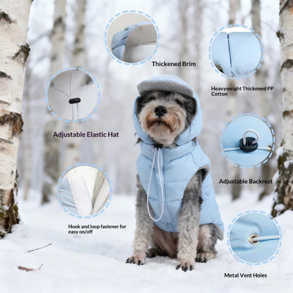 Autumn and winter pet dog cotton-padded vest thickened and fleece-lined warm hooded vest dog puff clothing pet apparel dog coat