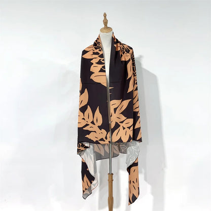 New Arrival Rayon Cotton Hawaiian Sarong Pareo Beach Wrap With Attractive Leaf Print for Women Trendy Versatile Bikini Cover-up