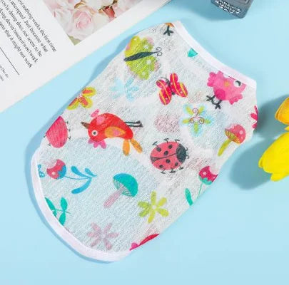 조끼Pet Clothing Original Cartoon Cute Summer Westernized Cat and Dog Clothing Thin Ventilate Sweatshirt Pet Clothing Cotton Print