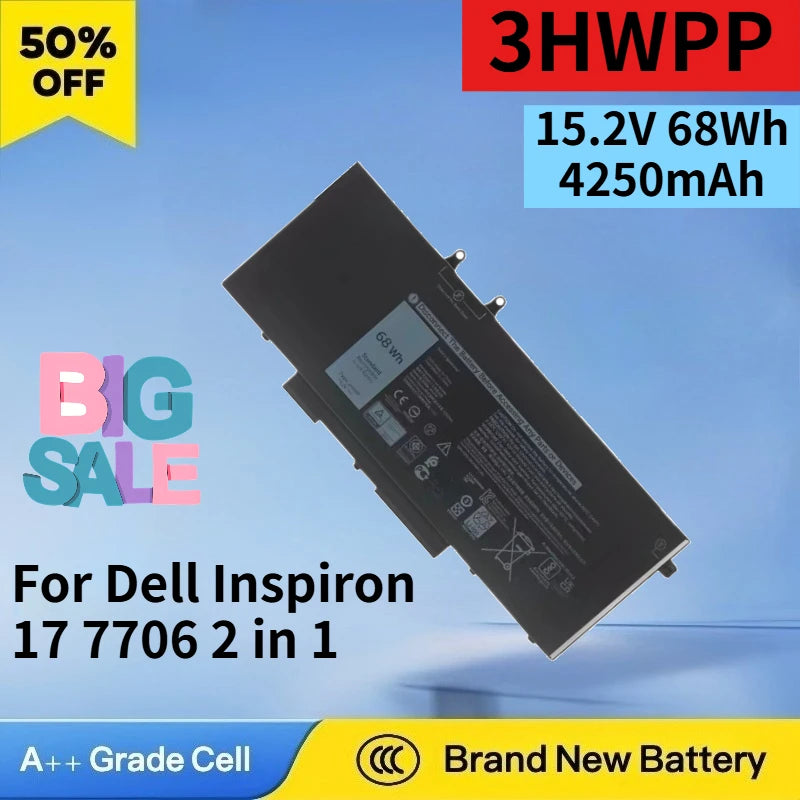 3HWPP 15.2V 68Wh 4250mAh Li-ion Battery for Dell Inspiron 17 7706 2 in 1 Latitude 14 5401 5410 5411 High Quality Laptop Battery