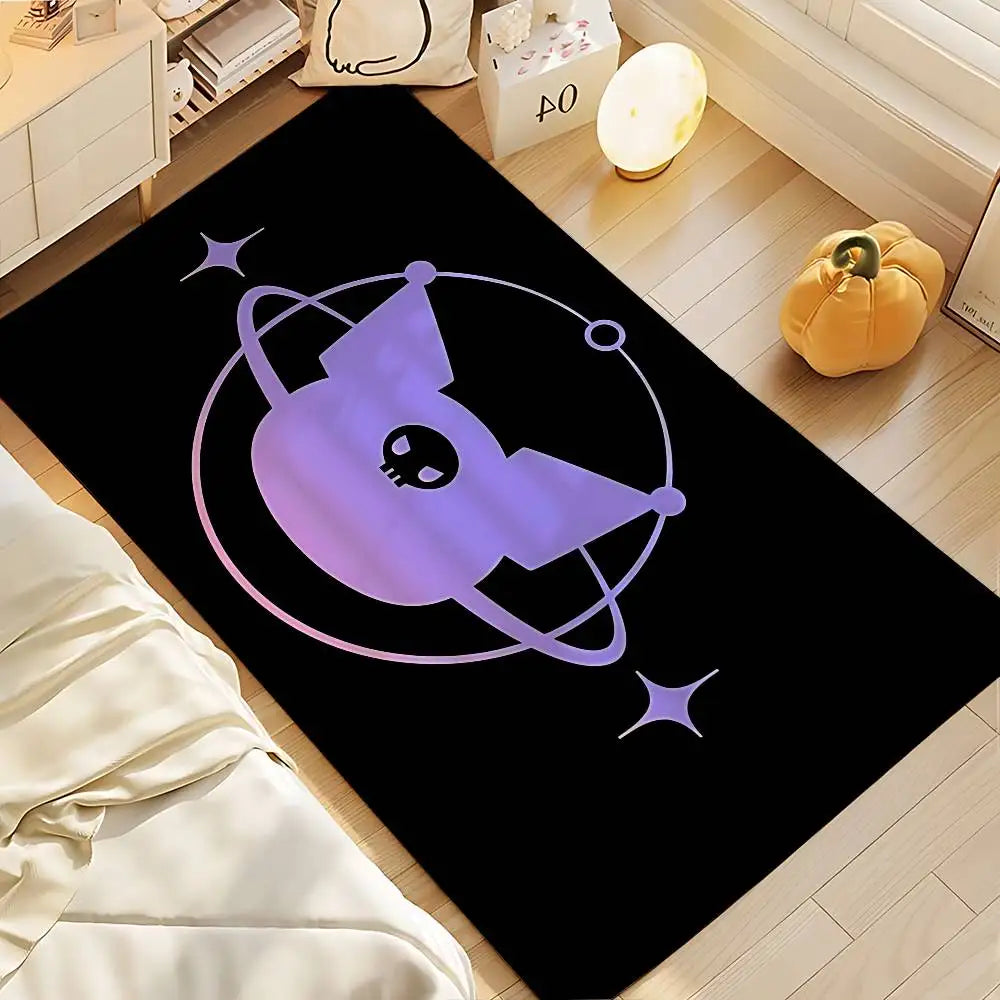 Cute Cartoon-K-Kuromi-S Kawaii Floor Mat Bathroom Absorbent Mat Simple Door Dirt-resistant Mat Home Kitchen Mat Foot Mat Entry