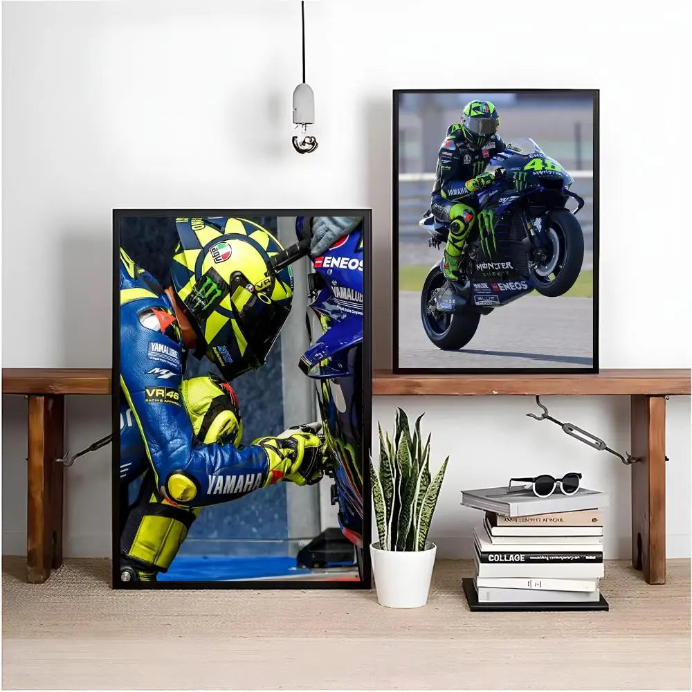 Painting Calligraphy HD Waterproof Canvas Wall Art Poster Home Room Decor Gift Motorcycle Racer Valentino Rossies