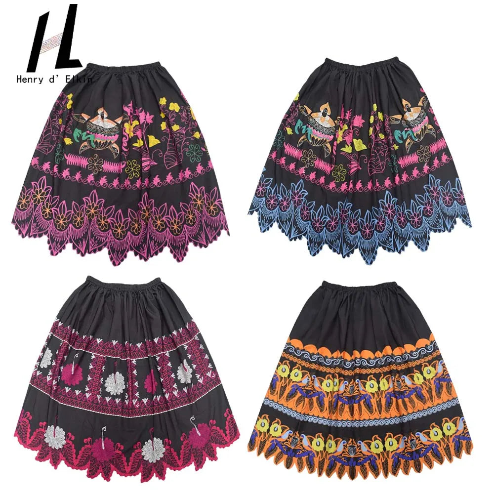 New Tropical Hawaiian Island Flower Pattern Skirt High Waist Printed Skirts Women's Clothing