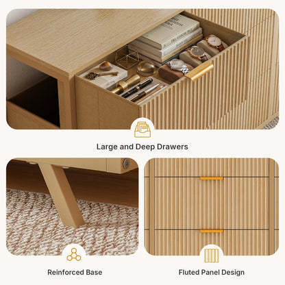 9-Drawer Wide Modern Cabinet Suitable for Dressing Table with Wood & Painted Painted Doors, Ample Storage Dresser for, Bedroom