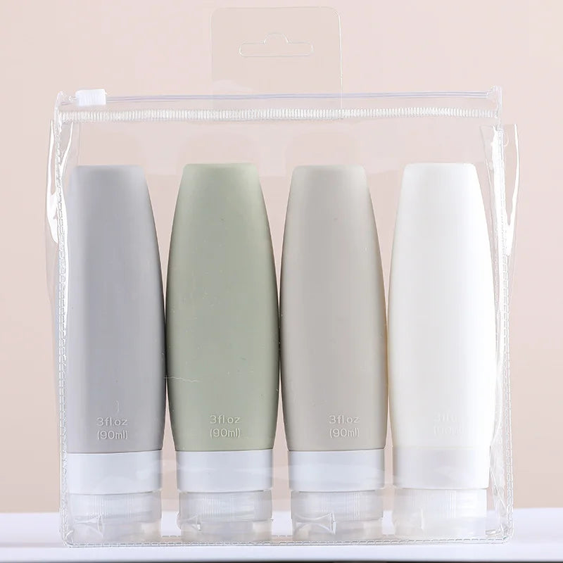 Travel Bottles for Toiletries 4 Pack  Travel Size Toiletries Containers Silicone Squeeze Bottles Toiletry for Shampoo Condition