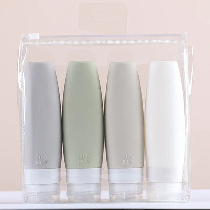Travel Bottles for Toiletries 4 Pack  Travel Size Toiletries Containers Silicone Squeeze Bottles Toiletry for Shampoo Condition