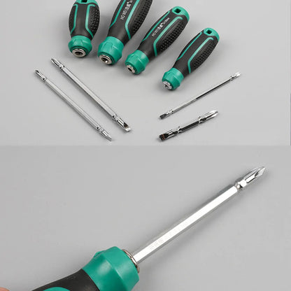 1 Piece 4×75mm Dual-Purpose Screwdriver, Phillips & Slotted Dual Head, Magnetic Multi-Functional Screwdriver for Household Use