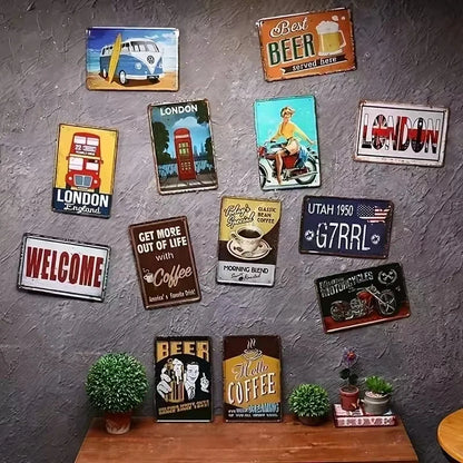 （2D Tin painting）Room Decor  Humorous Private Property No Trespassing Metal Sign,   Iron Wall Decor for Home, Coffee Shop, Re