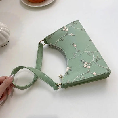 Elegant Small Handbag For Girls PU Leather Purse Wallets Shoulder Bags Women Underarm Bag Mini Messenger Bags Korean Handbag