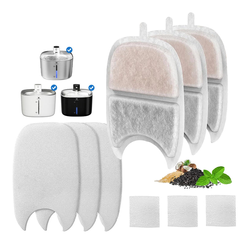 Replacement Filters Cat Water Fountain Filters Element for Cat Water Fountain Activated Carbon Sponges Filters