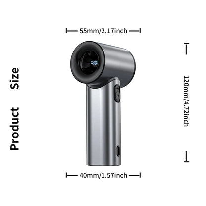 Portable Handheld Fan Mini Personal Highspeed Fan for Travel Outdoor Activities USB Fast Charging Mute Air Calculating Fan