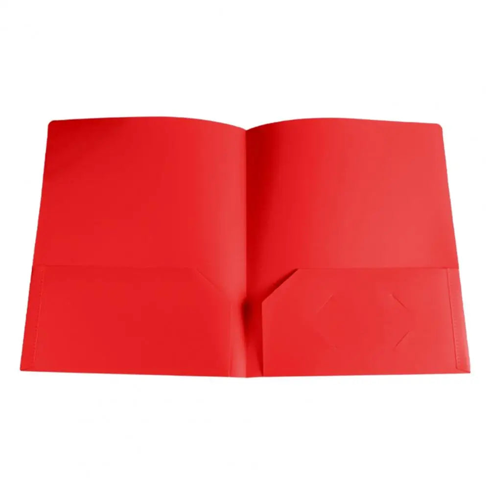 Plastic Folder with 2 Pockets Business File Organizers Card Slot Office Document Letter Size Paper Organizer Students Supplies