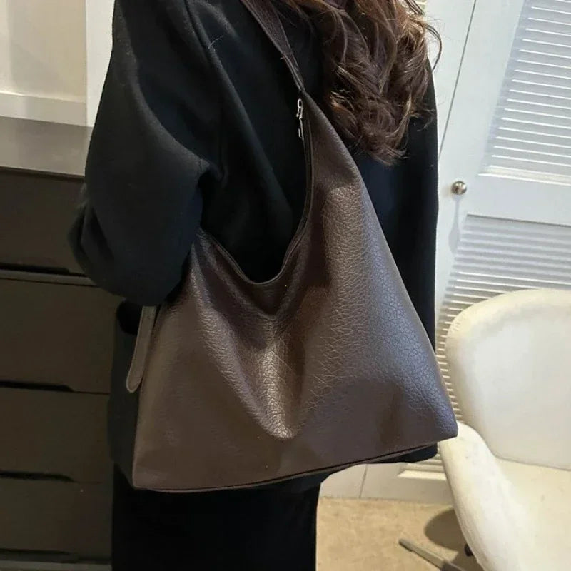 Fashion Leather Tote Bag for Women 2024 Trend Female Simple Large High Capacity Shoulder Bag Women Handbags Messenger Bags