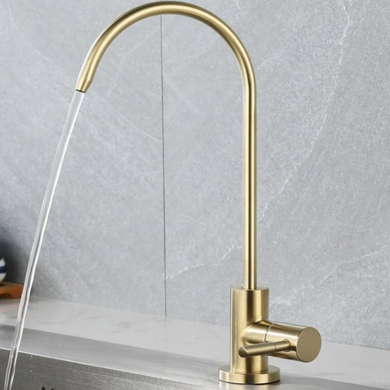 304 Stainless Steel Kitchen Filtered Faucet Direct Drinking Purifier Tap Single Cold Water Sink Faucet Home Water Filtration