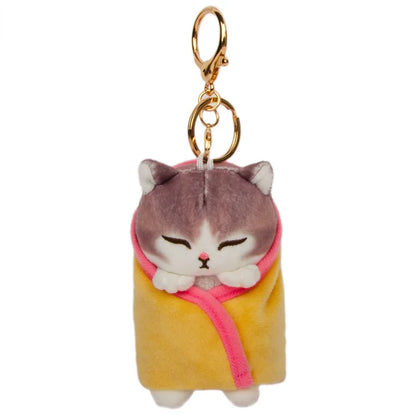 Soft Plush Keychain with Cute Cartoon Shark and Cat for Anime Fans Adorable Mofusand Figure