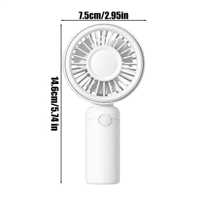 Portable Handheld Fan 3 Speed Adjustable Quiet USB Rechargeable Mini Personal Fan for Indoor Outdoor Home Office School