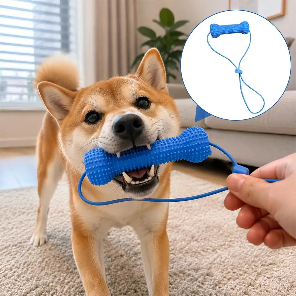 Dog Teething Chew Toy Pet Teething Stick Interactive Relieve Boredom Adjustable Lanyard Durable Molar Teeth Cleaning Pet Toys