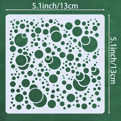 4PCS 5.1inch Circle Dot Pattern Stencil for DIY Painting on Wood Fabric Paper Wall Decor