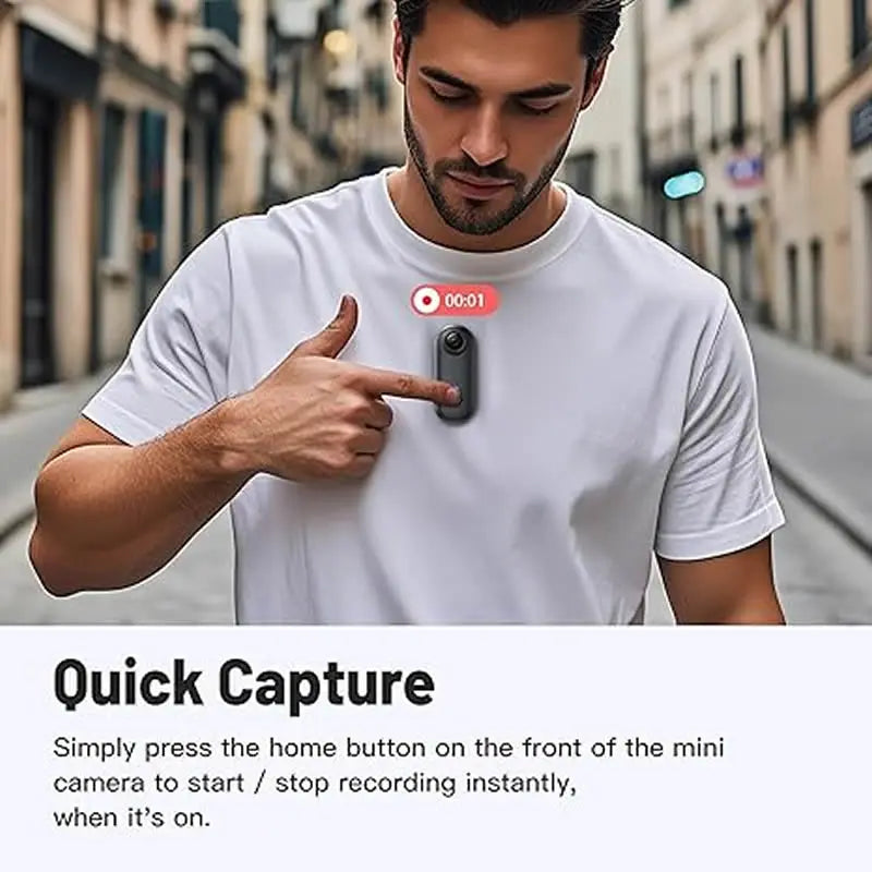 Action Camera 4K HD WiFi 2.4GMini Cameras Waterproof Magnetic Clip Click Chest Body Motorcycle POV Wearable Thumb Video Vlog