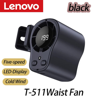 Lenovo Portable Handheld Fan LED Digital Display Lightweight Fan Pocket Size Low Noise Small Electric Fan  Outdoor Fan 2026New