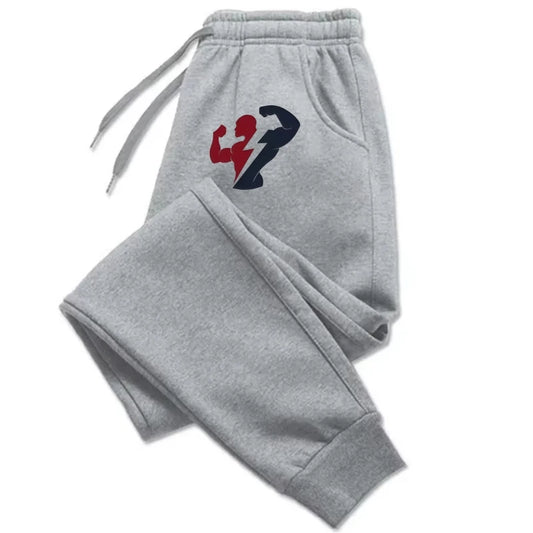 Athletic Performance Men's 100% Cotton Gym Long Pants Elastic Waist Drawstring Sweat-Absorbing Comfortable Trousers