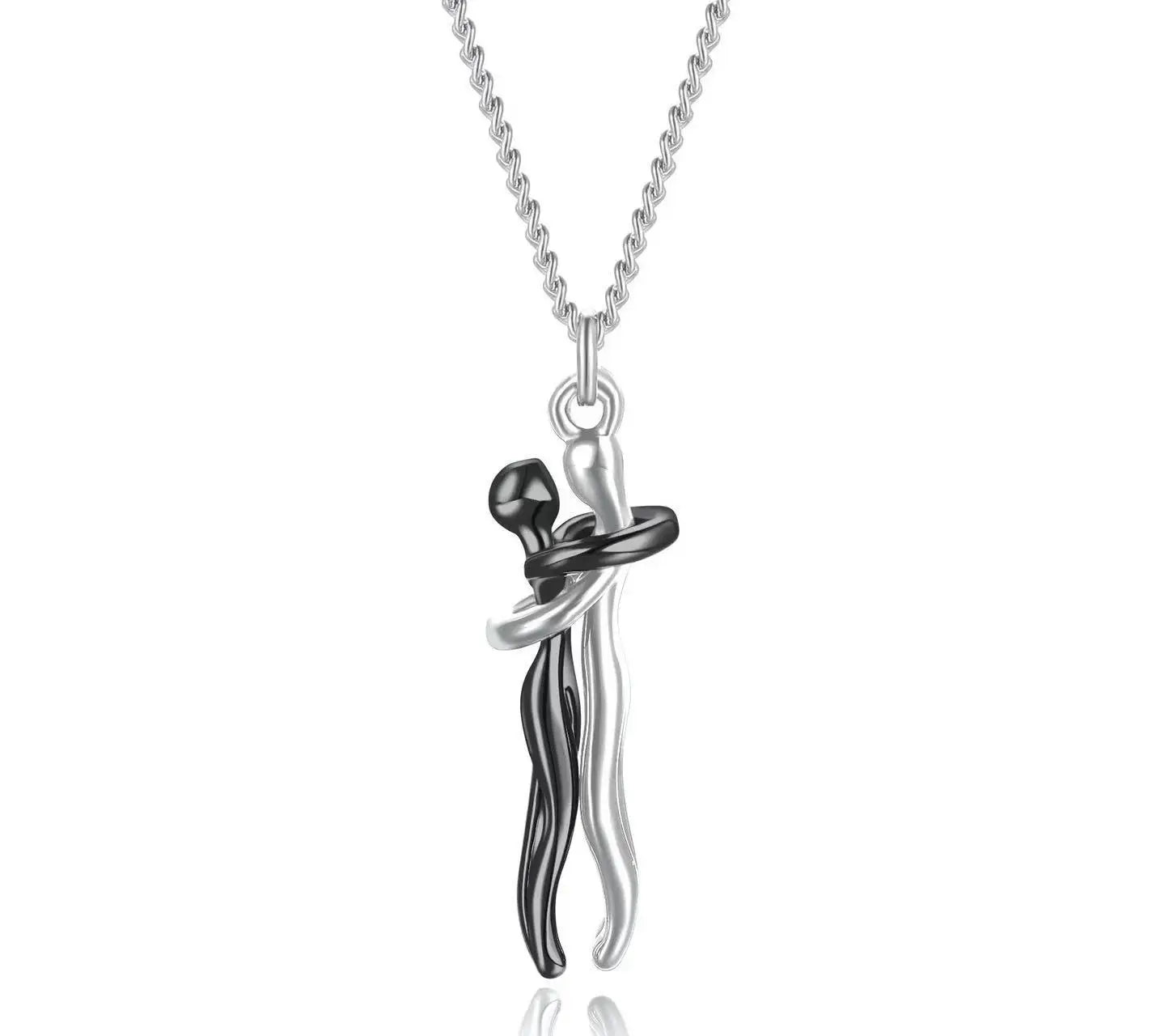 LATS Mother Child Hug Pendant Necklace for Women Men Mother's Day Father's Day Valentine's Day Creative Charm Jewelry Gifts