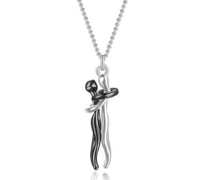 LATS Mother Child Hug Pendant Necklace for Women Men Mother's Day Father's Day Valentine's Day Creative Charm Jewelry Gifts
