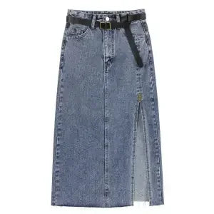 Woman Denim Skirt Korean Style Jeans Skirts For Women Zipper High Waist A Line Modest Fashion Stylish Offer Promotion Hot New In
