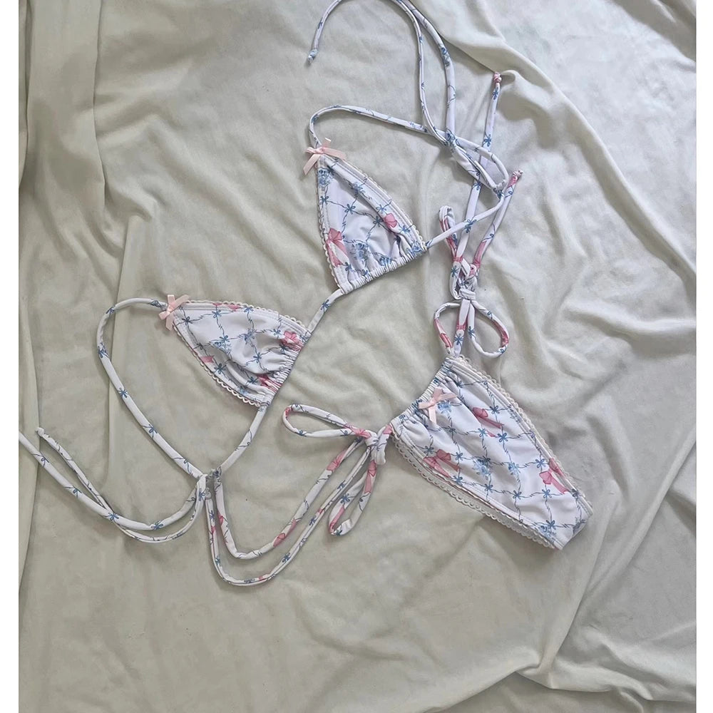 Micro Bikini Push Up Women Swimsuits 2025 Sexy Female Swimwear Brazilian Bikini Set Thong Biquini Swim Suits Print Beachwear
