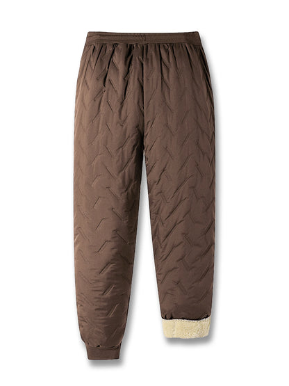Winter Sweatwear Men Plush Thick Fleece Sweatpant Waterproof Windproof Warm Cotton Pants Lambswool Thermal Trousers Casual Pants
