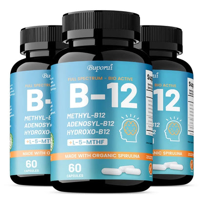 Vitamin B12 - Supports Energy, Focus, Mood, Improves Energy Levels, Thinking, Nervous System, Relieves Fatigue
