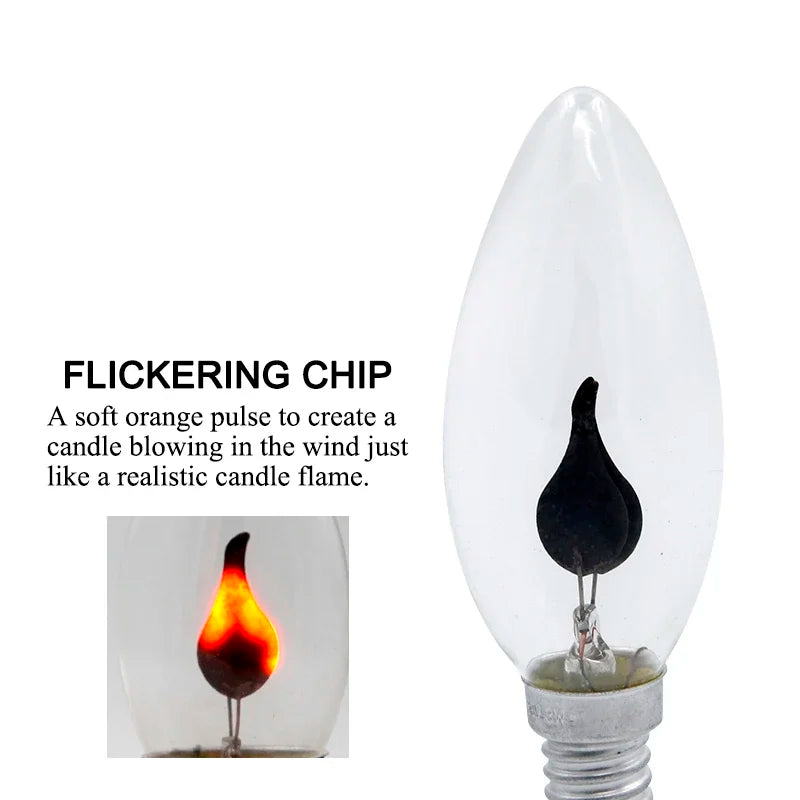 4/10/20Pcs Edison Led Candle Light Bulb Flicker Flame E14 E27 LED Flame Effect Bulb Retro For Home Decor Energy Saving Lamp