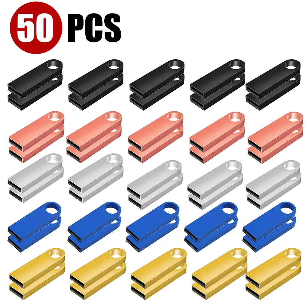 50PCS/lot Free Custom Logo Pendrive 16GB USB Creative Metal Key USB 2.0 Flash Drive Pendrive 4GB 8GB 32GB 64GB Memory Stick