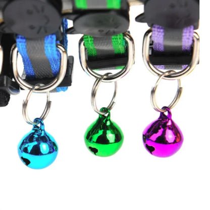 Adjustable Reflective Breakaway Cat Collar with Bell Safety Elastic Neck Ring Necklace Pet Supplies in Multiple Colors