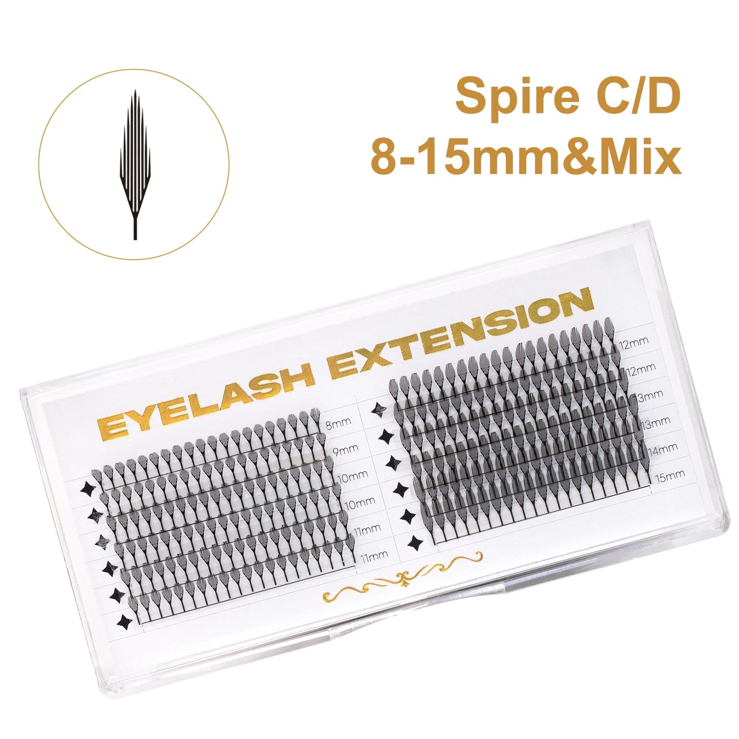 AGUUD Shiny Tinsel Manga Comic Spire Lash Glitter Color Anime Eyelash Extension Feather Shape Premade Fans Party Makeup Lashes