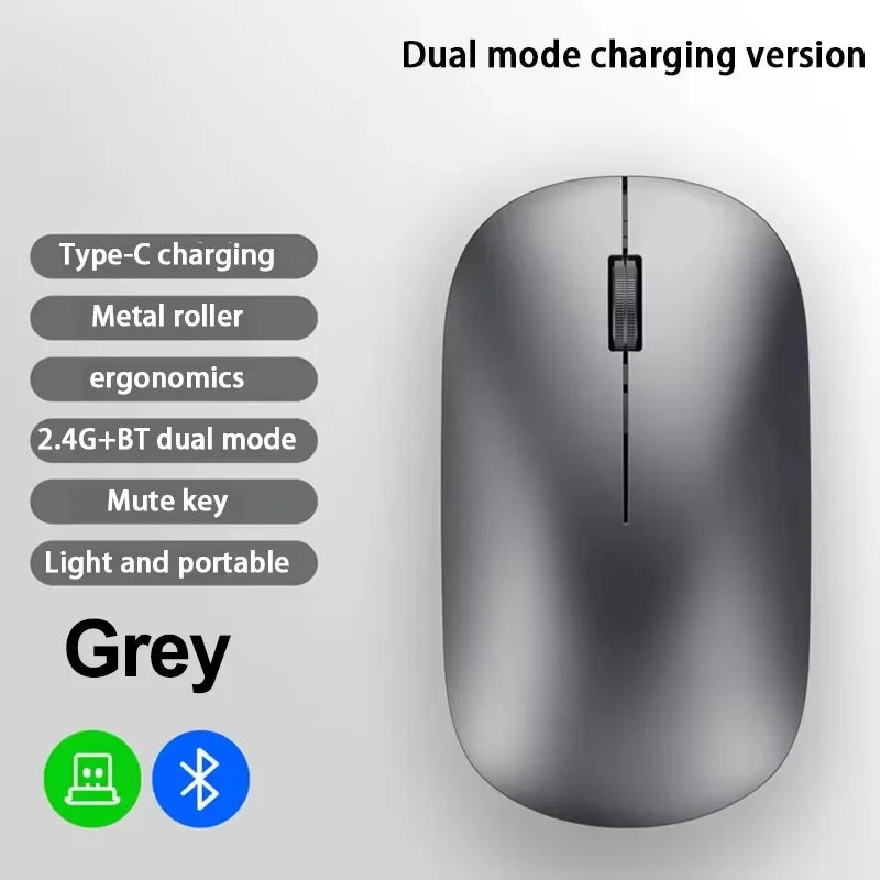 Lenovo Wireless Bluetooth Mouse 2.4G Dual Mode Type-C Charging Silent Ergonomic Portable Laptop Office Gaming Universal Mouse