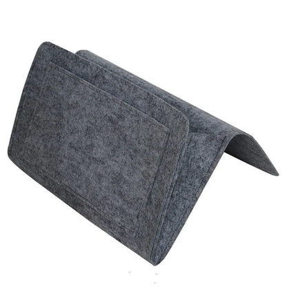 Hanging Storage Bag for Bed Sofa Side, Phone Book Magazine Holder Pockets, Baby Tissue Box, Felt Bedside Storage Organizer Pouch
