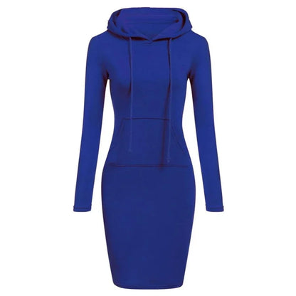 Autumn - Ready Ladies Hooded Dresses Blending Hoodie and Sweatshirt Elements for Fashionable Women's Wardrobe