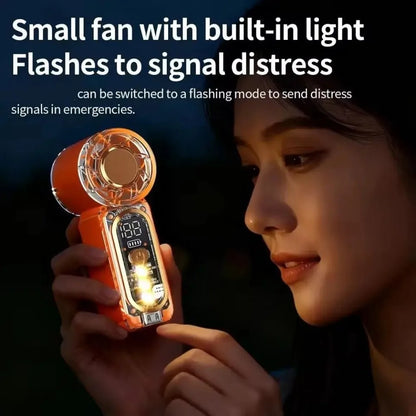 Portable 100 Gear Adjuatable Handheld Fan USB Rechargeable High Speed Pocket Fan with Led Light Mini Electric Fan Summer Use